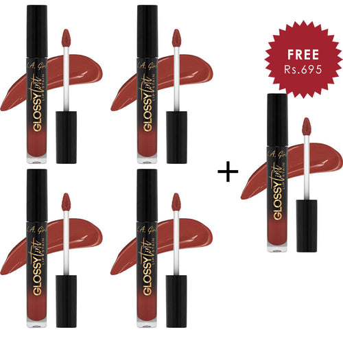 L.A.Girl Glossy Tint Lip Stain-Divine  4pc Set + 1 Full Size Product Worth 25% Value Free