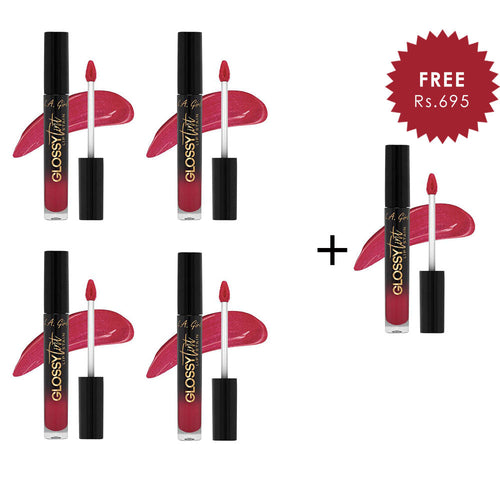 L.A.Girl Glossy Tint Lip Stain-Sheer Nightie  4pc Set + 1 Full Size Product Worth 25% Value Free