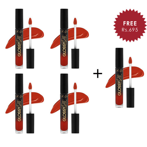 L.A.Girl Glossy Tint Lip Stain-Captivating  4pc Set + 1 Full Size Product Worth 25% Value Free