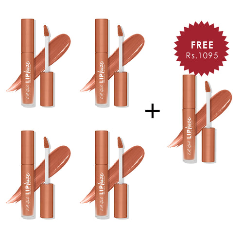 L.A Girl Lip Haze Soft Matte Lip Color-Shy 4pc Set + 1 Full Size Product Worth 25% Value Free