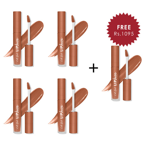 L.A Girl Lip Haze Soft Matte Lip Color-Always Down 4pc Set + 1 Full Size Product Worth 25% Value Free