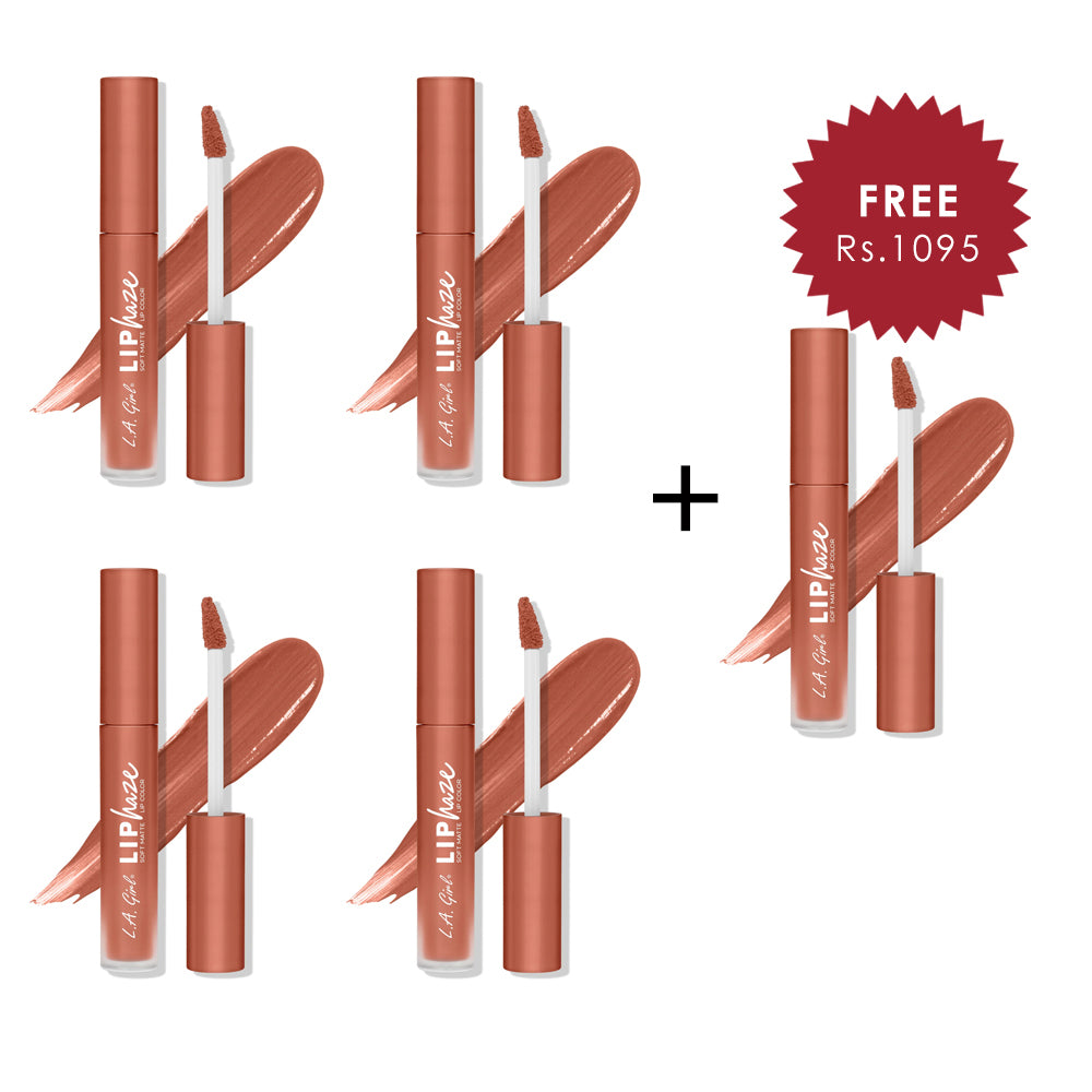 L.A Girl Lip Haze Soft Matte Lip Color-My Fav 4pc Set + 1 Full Size Product Worth 25% Value Free