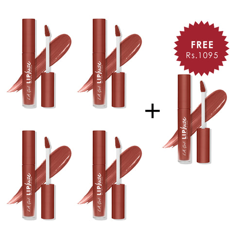 L.A Girl Lip Haze Soft Matte Lip Color-Taken 4pc Set + 1 Full Size Product Worth 25% Value Free