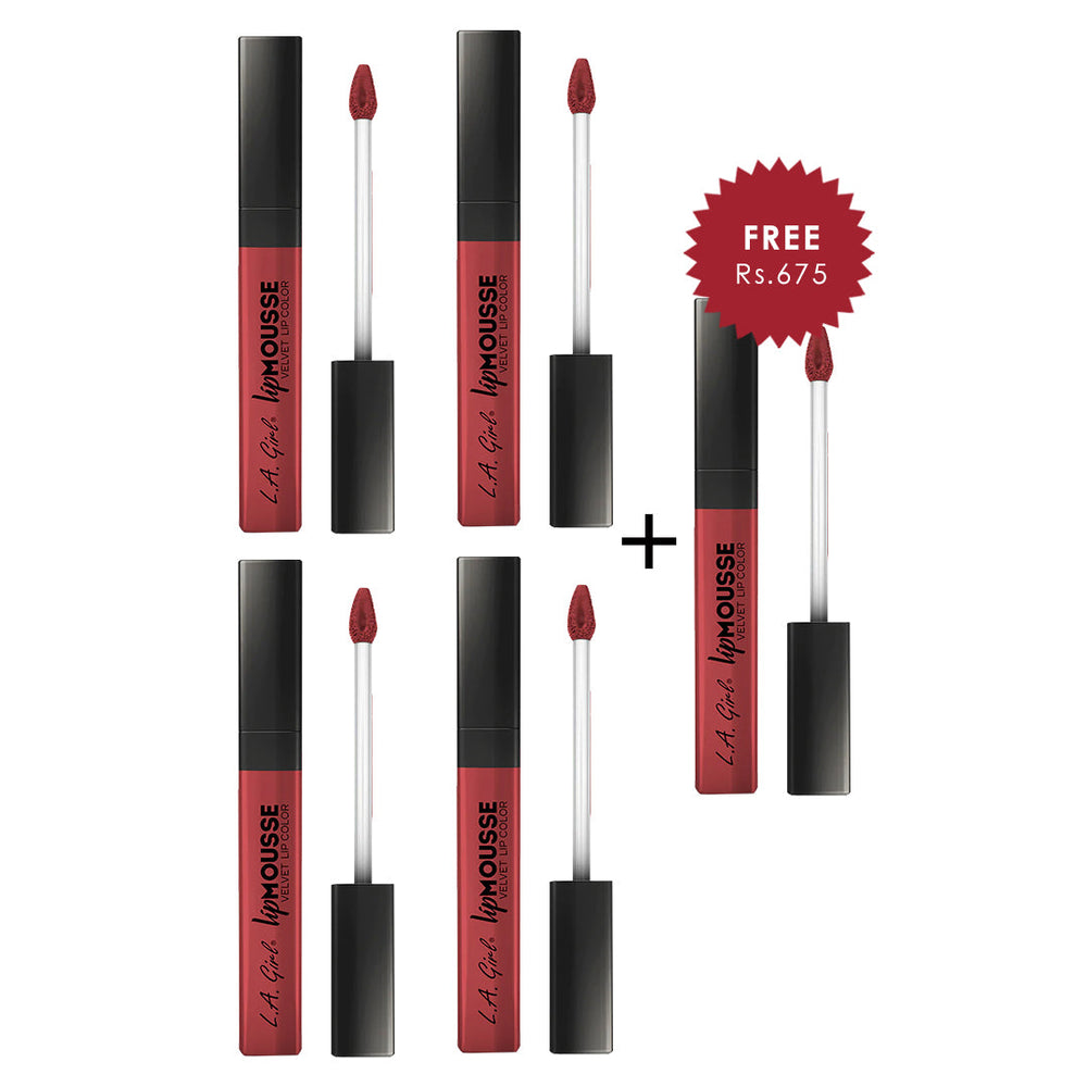 L.A Girl Lip Mousse-BFF 4pc Set + 1 Full Size Product Worth 25% Value Free