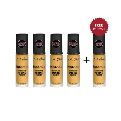 L.A Girl Pro Colour Foundation Mixing Pigment -Yellow 4pc Set + 1 Full Size Product Worth 25% Value Free