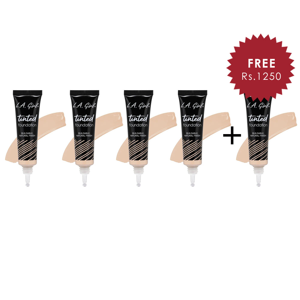 L.A. Girl - Tinted Foundation-Bisque 4pc Set + 1 Full Size Product Worth 25% Value Free