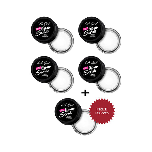 L.A. Girl  Lip Scrub-Sweet 4Pc Set + 1 Full Size Product Worth 25% Value Free