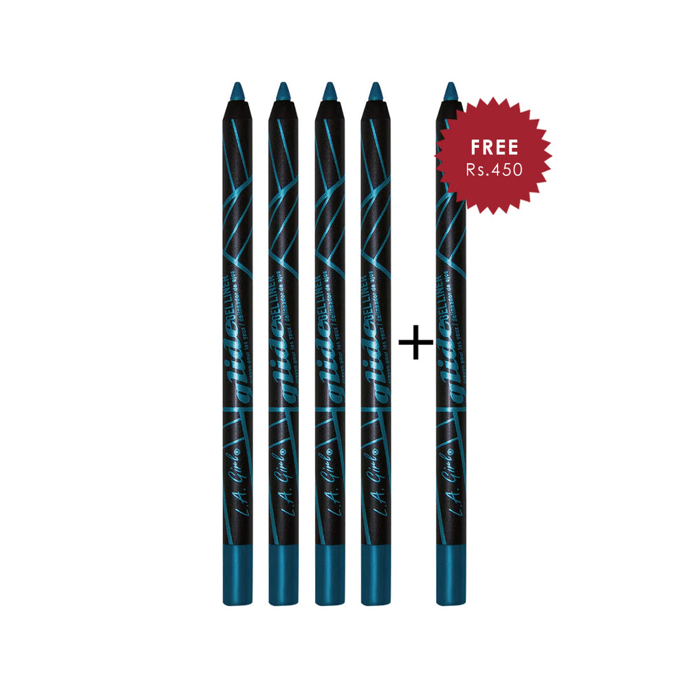 L.A. Girl Glide Gel Liner-Gypsy Teal 4Pc Set + 1 Full Size Product Worth 25% Value Free