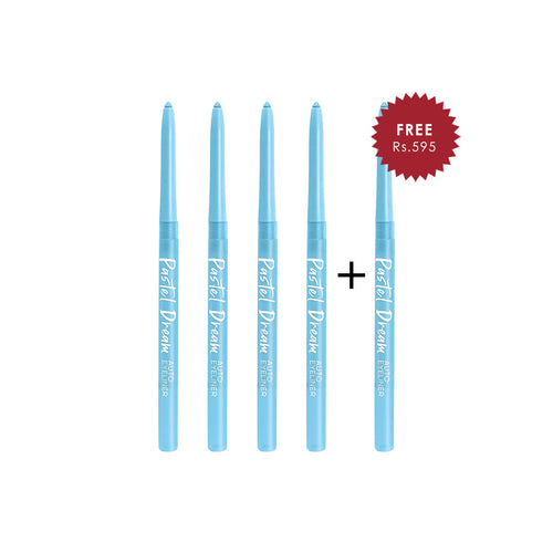 L.A Girl Pastel Dream Auto Eyeliner - Powder Blue 4pc Set + 1 Full Size Product Worth 25% Value Free