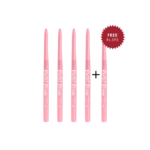 L.A Girl Pastel Dream Auto Eyeliner - Baby Pink 4pc Set + 1 Full Size Product Worth 25% Value Free