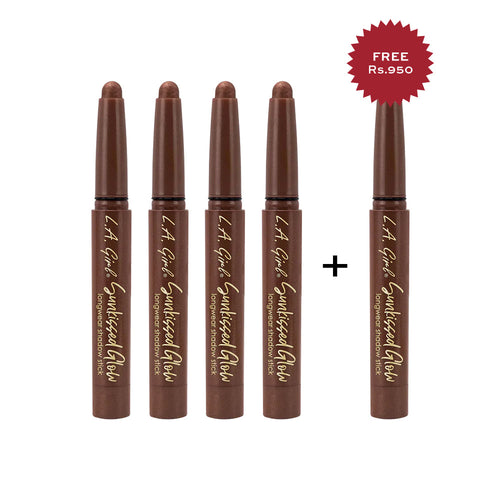 L.A. Girl  Sunkissed Glow Longwear Eyeshadow Stick-Sandy Desert 4Pc Set + 1 Full Size Product Worth 25% Value Free