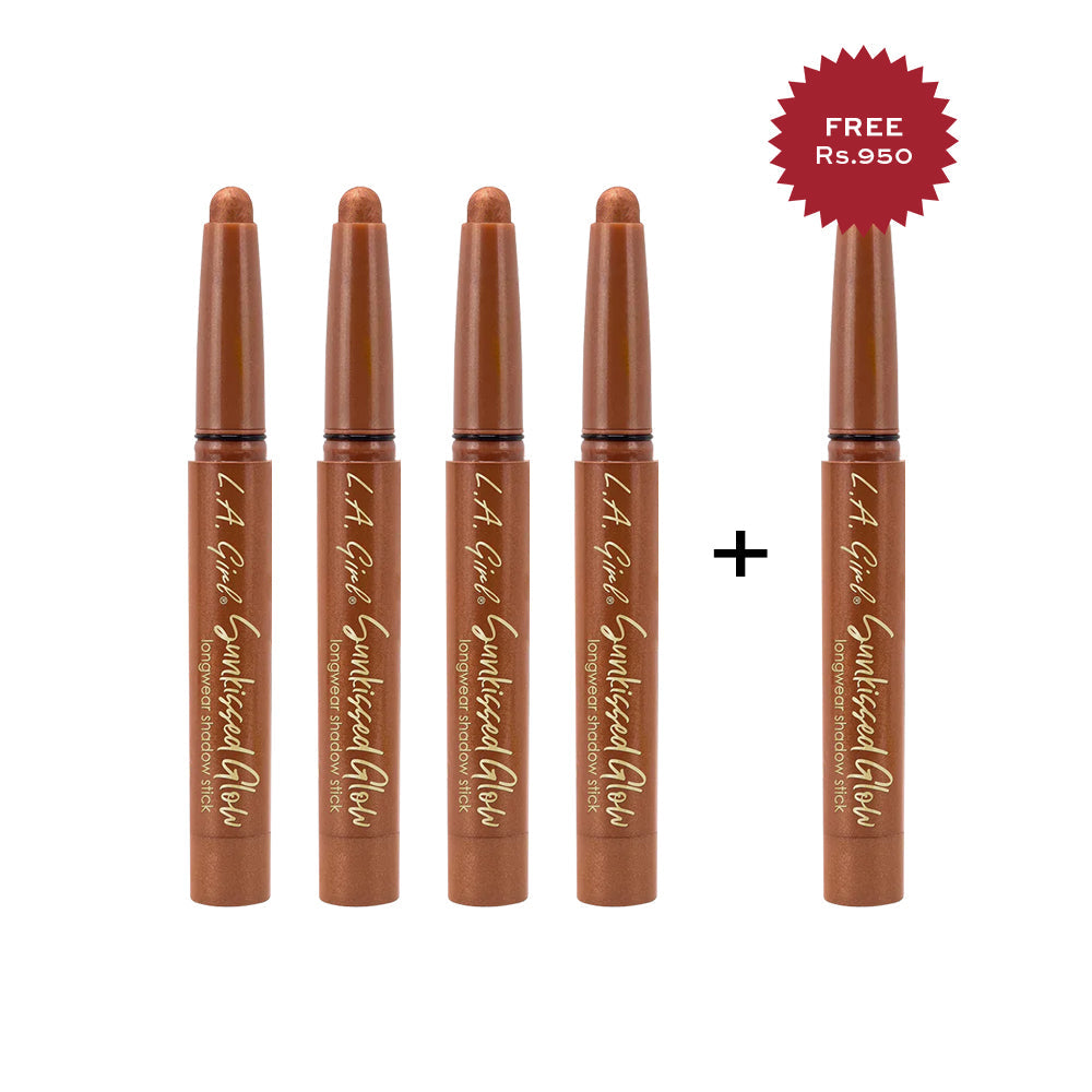 L.A. Girl  Sunkissed Glow Longwear Eyeshadow Stick-Summer Heat 4Pc Set + 1 Full Size Product Worth 25% Value Free