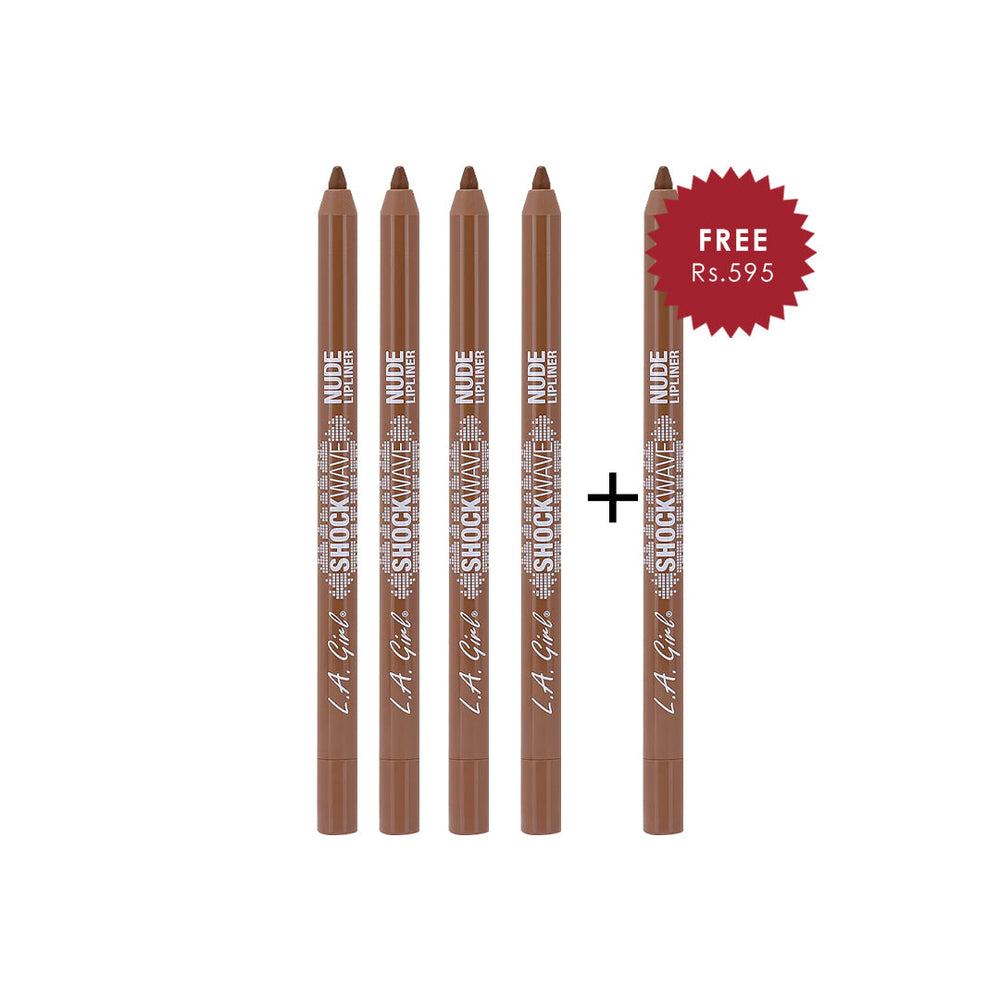 L.A. Girl Shockwave Nude Lip Liner-Gingerbread 4Pc Set + 1 Full Size Product Worth 25% Value Free