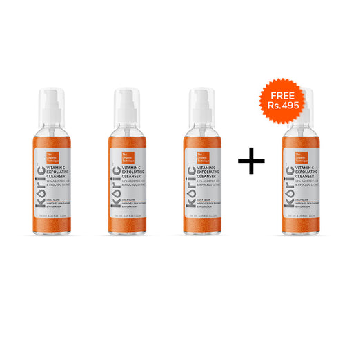 Koric Daily Glow Vitamin C Exfoliating Cleanser 3pc Set + 1 Full Size Product Worth Rs 495 Free