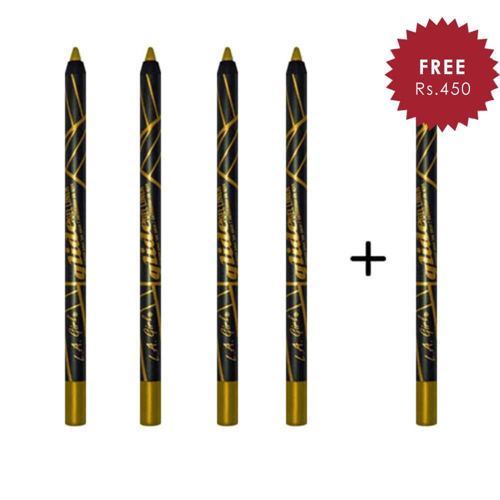 L.A. Girl Glide Gel Eye Liner Pencil - Goldmine 4pc Set + 1 Full Size Product Worth 25% Value Free