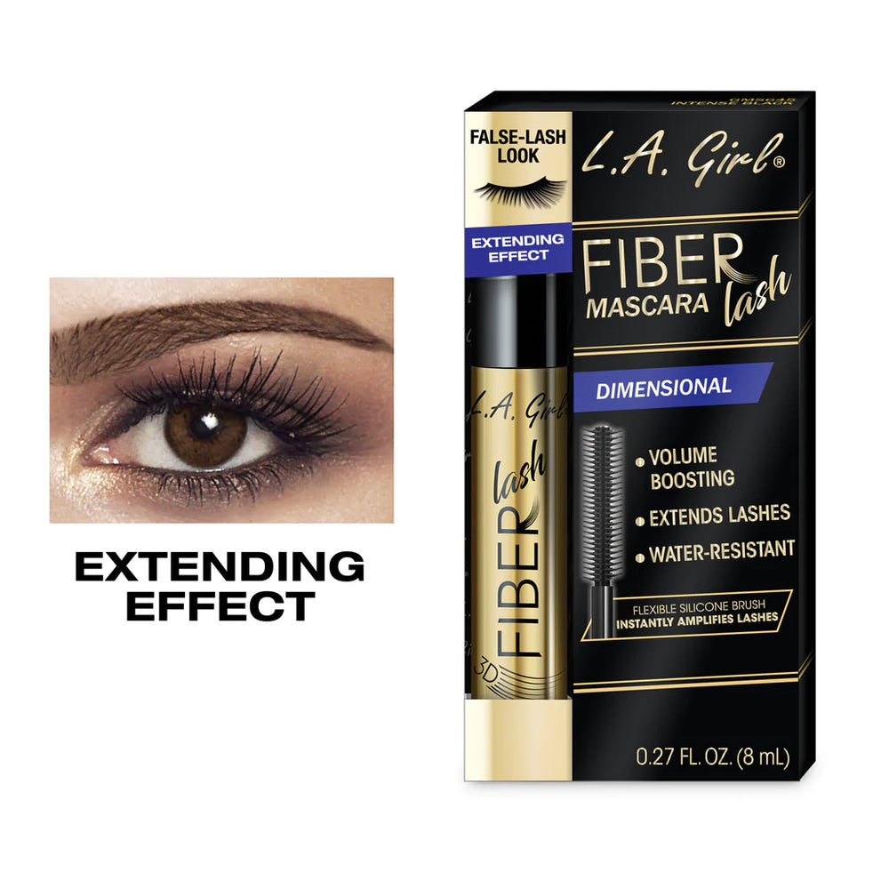 L.A. Girl  Fiber Lash Mascara- Intense Black 4Pc Set + 1 Full Size Product Worth 25% Value Free