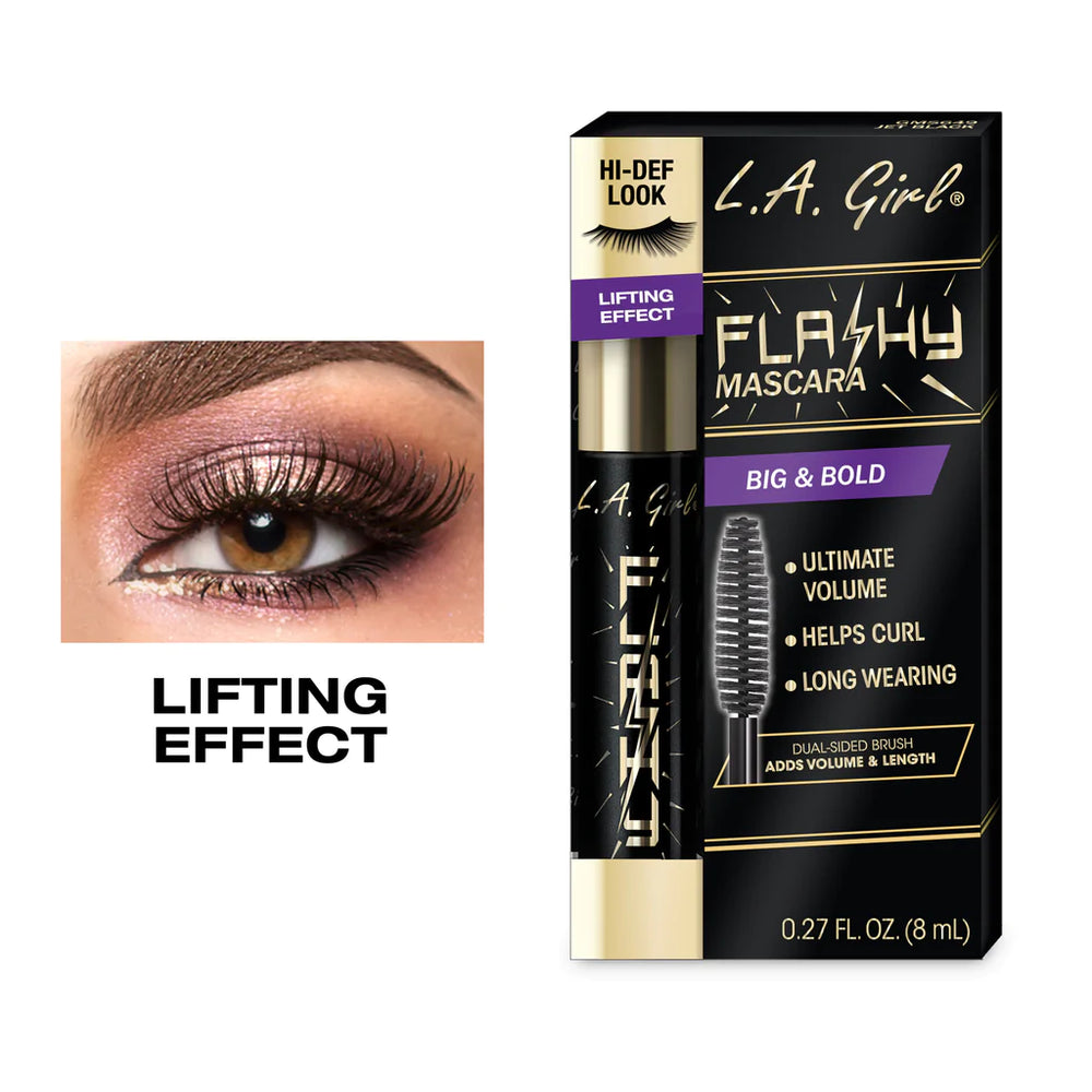 L.A. Girl  Flashy Mascara- Jet Black 4Pc Set + 1 Full Size Product Worth 25% Value Free