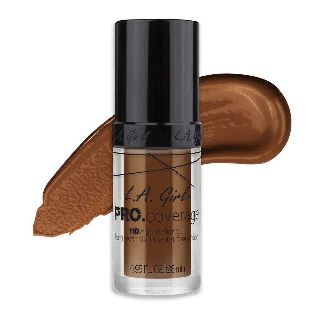 L.A. Girl Pro Coverage Illuminating HD Foundation- Rich Cocoa 4pc Set + 1 Full Size Product Worth 25% Value Free