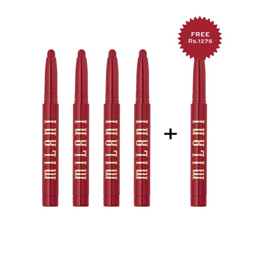 Milani Ludicrous Matte Lip Crayon 190 V Cute 4pc Set + 1 Full Size Product Worth 25% Value Free