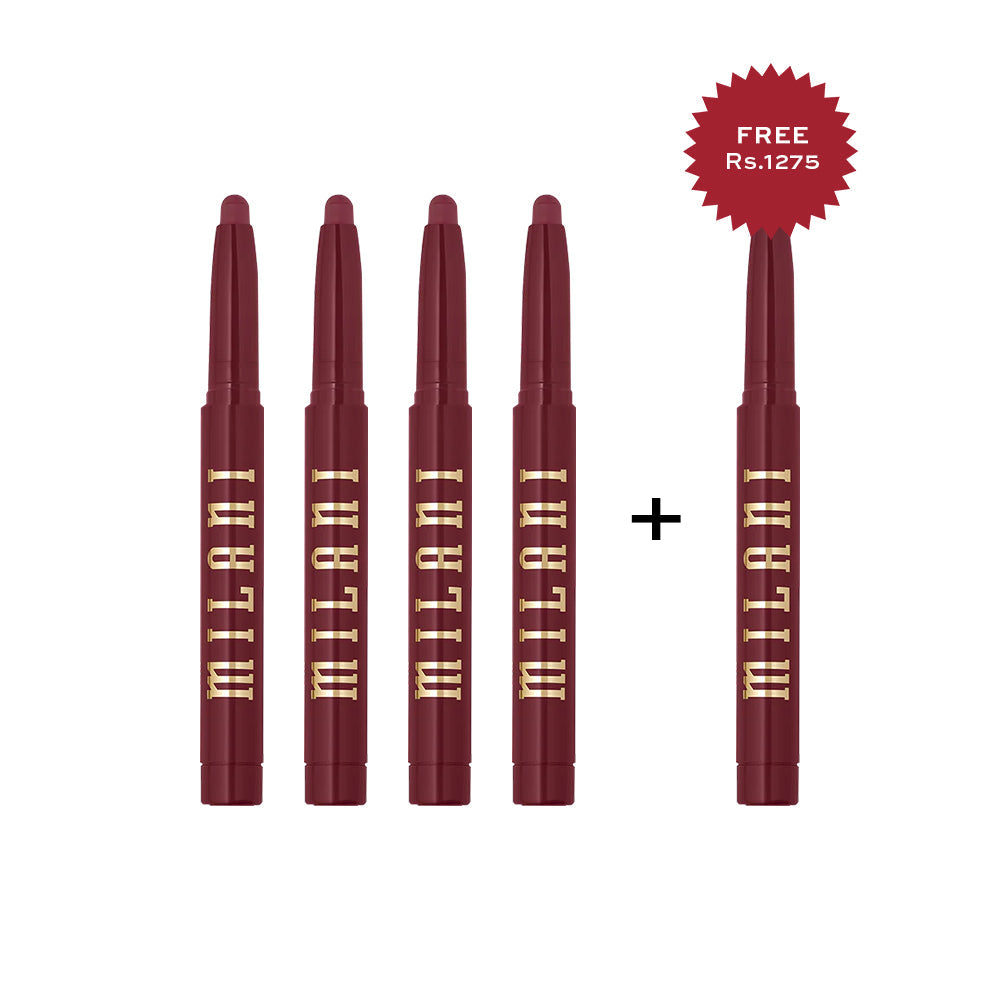 Milani Ludicrous Matte Lip Crayon 230 Postgame 4pc Set + 1 Full Size Product Worth 25% Value Free