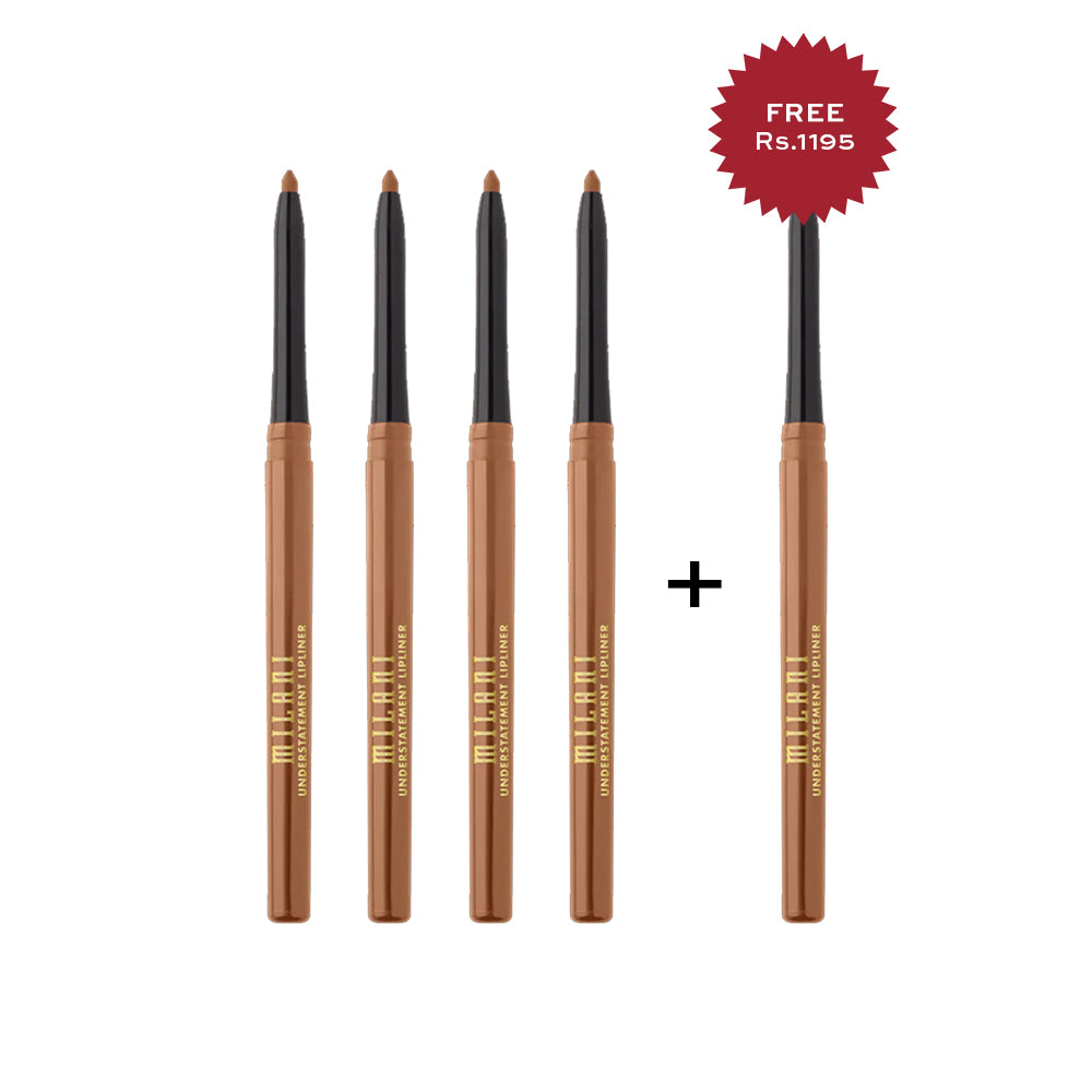 Milani Understatement Lipliner 160 Café Au Lait 4pc Set + 1 Full Size Product Worth 25% Value Free