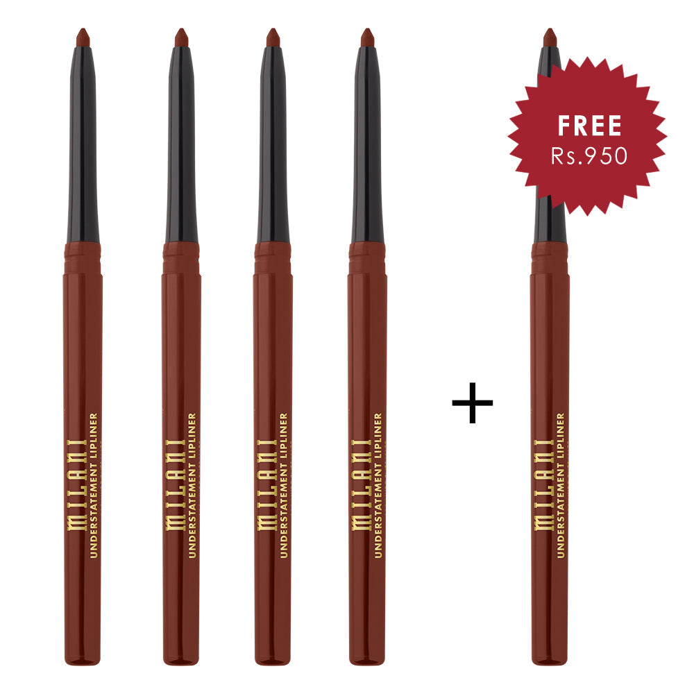 Milani Understatement Lipliner 190 Sienna Style 4pc Set + 1 Full Size Product Worth 25% Value Free