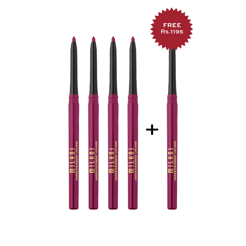 Milani Understatement Lipliner 210 Magenta Mood 4pc Set + 1 Full Size Product Worth 25% Value Free