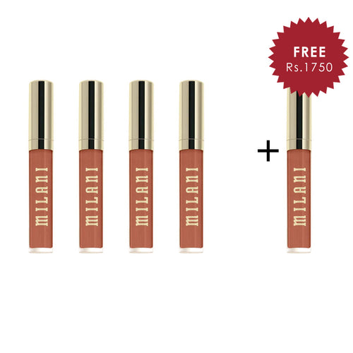 Milani Stay Put Liquid Lip Longwear Lipstick Iconic  4pc Set + 1 Full Size Product Worth 25% Value Free