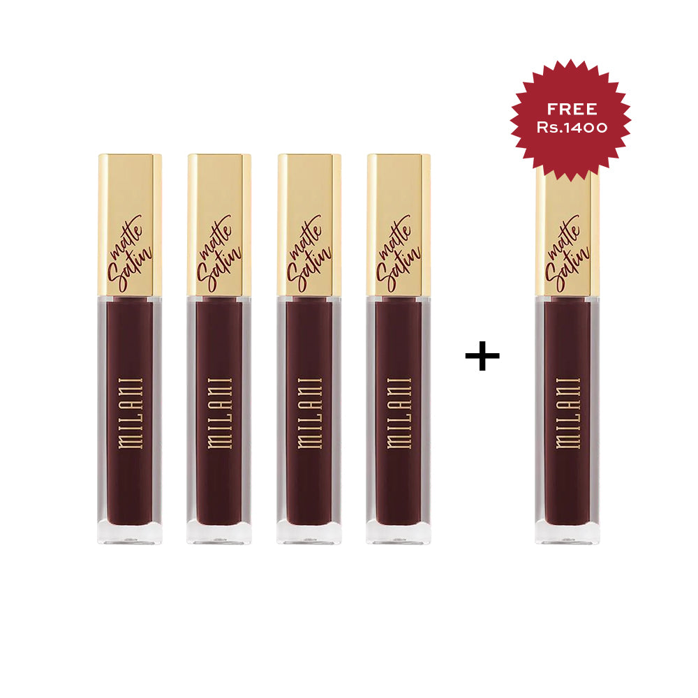 Milani Amore Satin Matte Lip Crème Cashmere 4pc Set + 1 Full Size Product Worth 25% Value Free