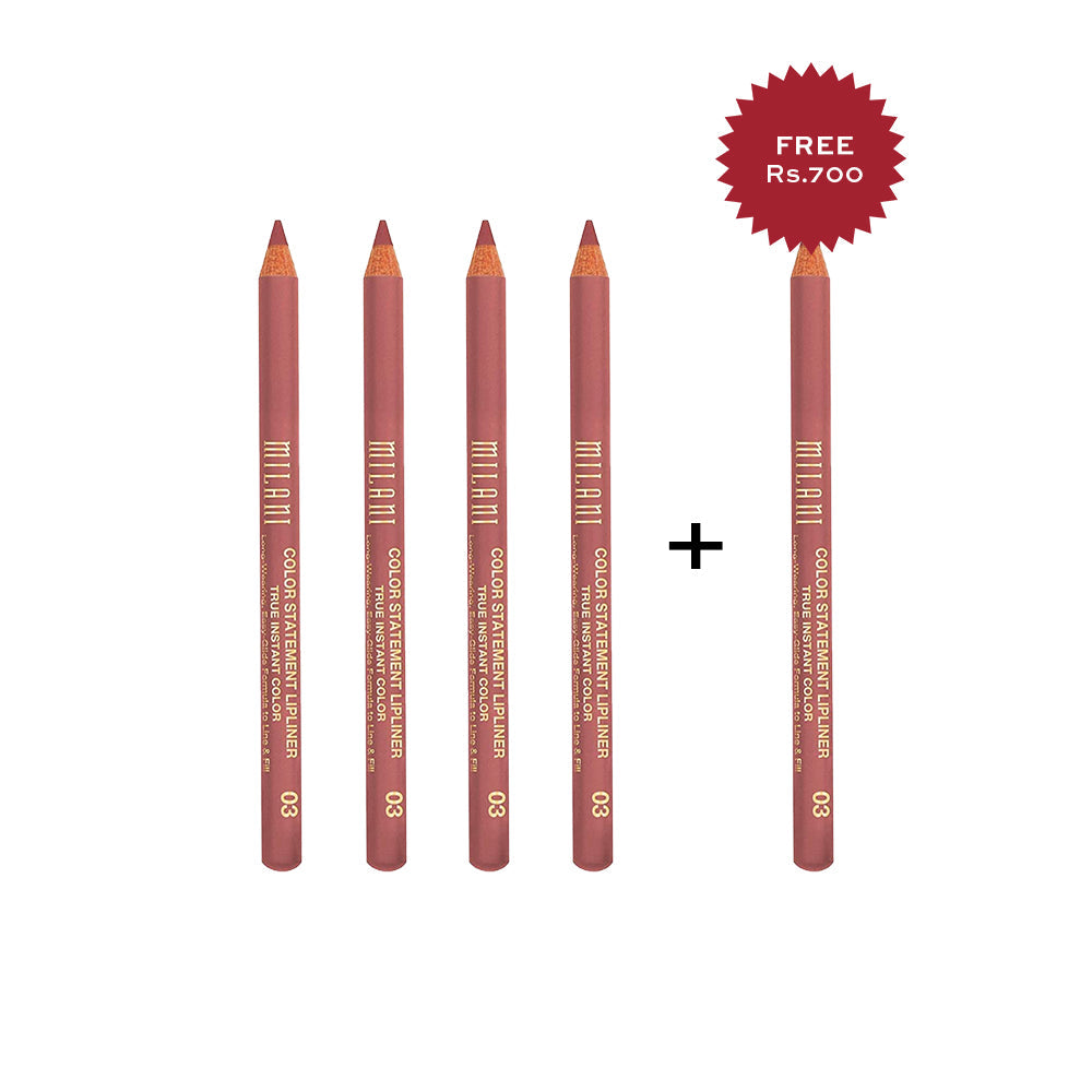 Milani Color Statement Lipliner Nude 4pc Set + 1 Full Size Product Worth 25% Value Free