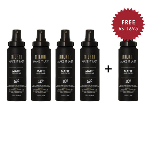 Milani Make it Last Matte Charcoal Setting Spray 4pc Set + 1 Full Size Product Worth 25% Value Free