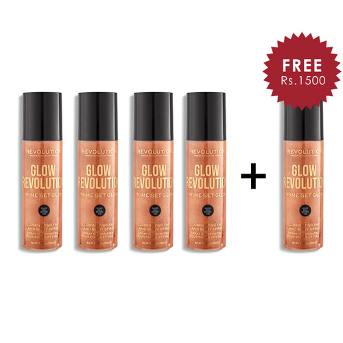 Makeup Revolution Glow Timeless Bronze Illuminating Fixing Spray 4pc Set + 1 Full Size Product Worth 25% Value Free