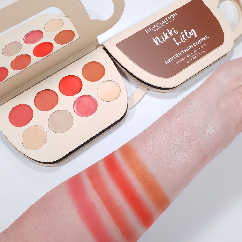 Makeup Revolution x Nikki Lilly Coffee Cup Cream Face & Lip Palette 4pc Set + 1 Full Size Product Worth 25% Value Free