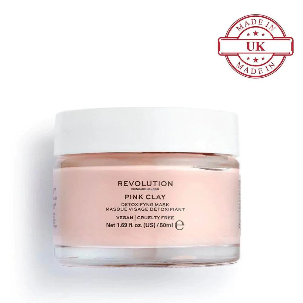 Revolution Skincare Pink Clay Detoxifying Face Mask  4pc Set + 1 Full Size Product Worth 25% Value Free