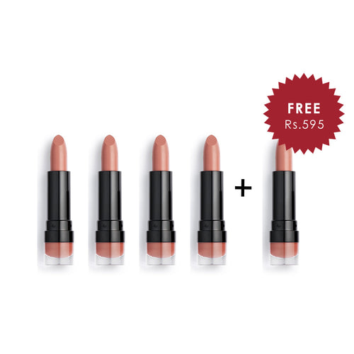 Makeup Revolution Crush 111 Matte Lipstick 4Pcs Set + 1 Full Size Product Worth 25% Value Free