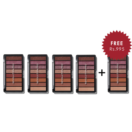 Revolution Pro Supreme Eyeshadow Palette - Intoxicate 4Pcs Set + 1 Full Size Product Worth 25% Value Free