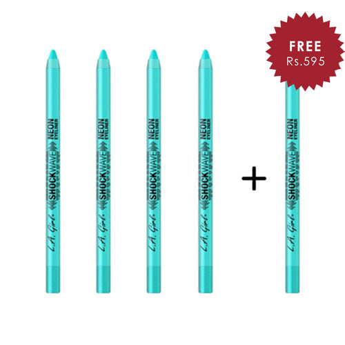 L.A. Girl Shockwave Neon Eye Liner - Fresh 4pc Set + 1 Full Size Product Worth 25% Value Free