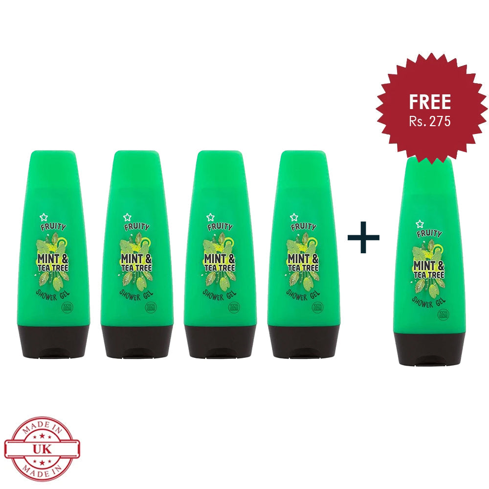 Superdrug Fruity Mint and Tea Tree Shower Gel 4Pcs Set