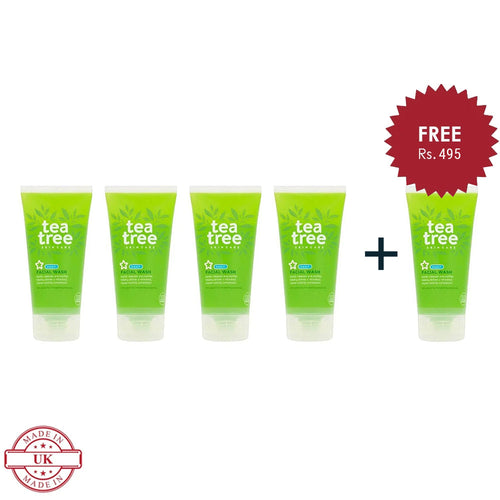 Superdrug Tea Tree Face Wash 150ml 4Pcs Set + 1 Full Size Product Worth 25% Value Free