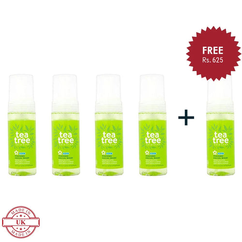 Superdrug Tea Tree Foaming Face Wash 150ml 4Pcs Set + 1 Full Size Product Worth 25% Value Free