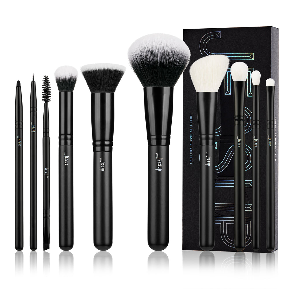 Jessup 10pcs Customary Brush Set 4pc Set + 1 Full Size Product Worth 25% Value Free