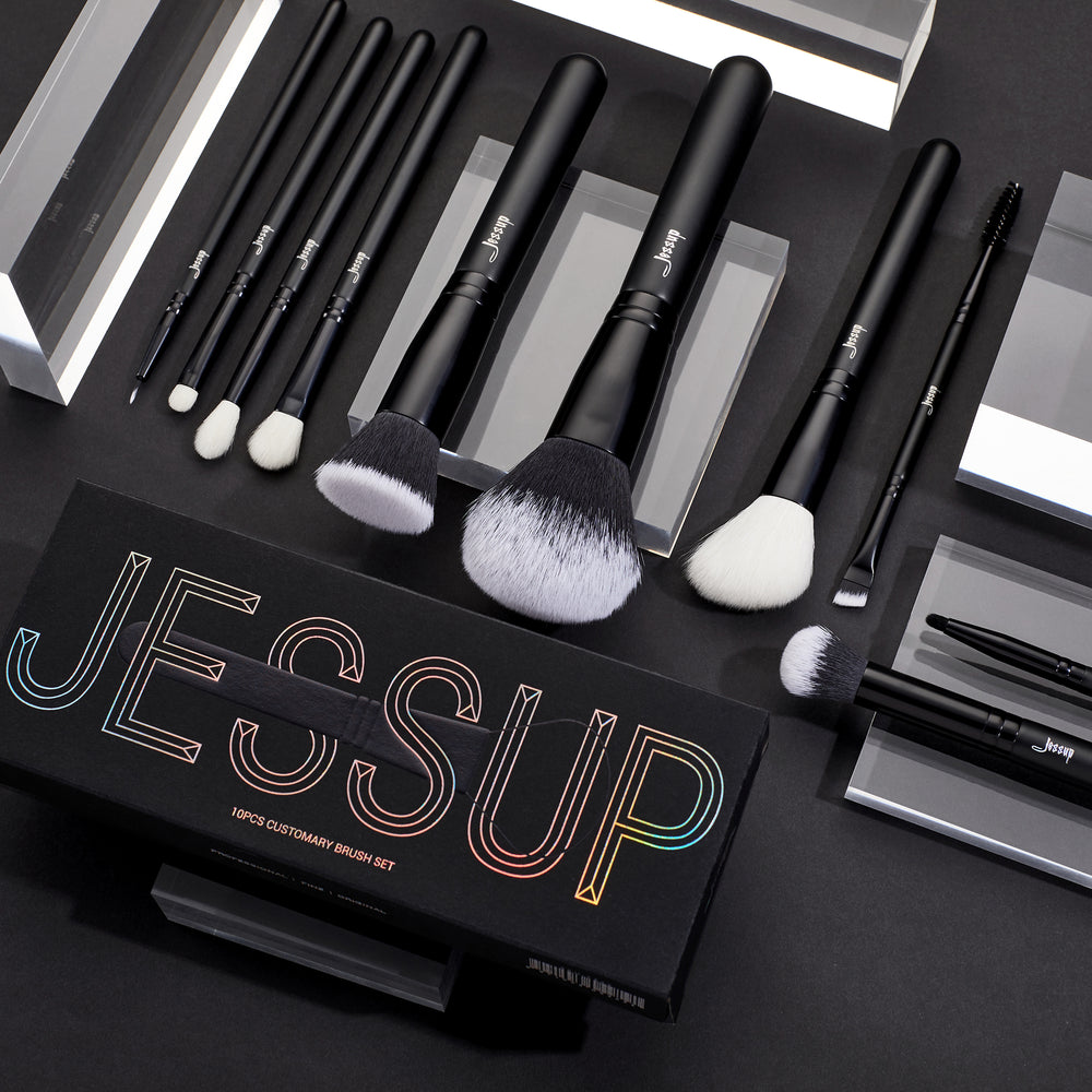 Jessup 10pcs Customary Brush Set 4pc Set + 1 Full Size Product Worth 25% Value Free