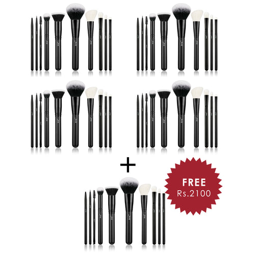 Jessup 10pcs Customary Brush Set 4pc Set + 1 Full Size Product Worth 25% Value Free