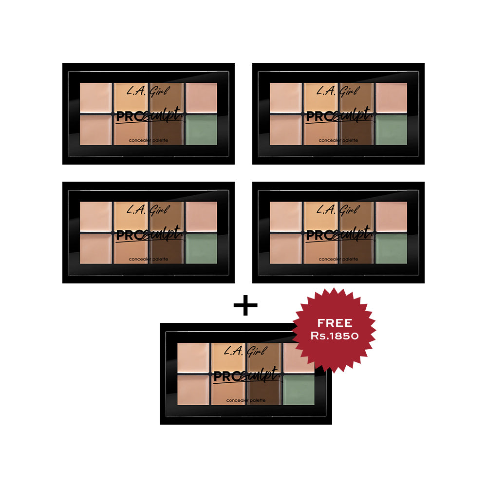 L.A. Girl Pro Sculpt Concealer Palette Light 4pc Set + 1 Full Size Product Worth 25% Value Free