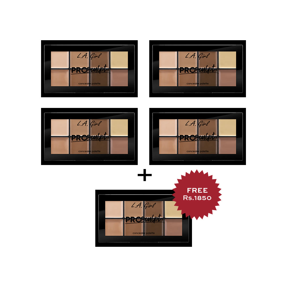 L.A. Girl Pro Sculpt Concealer Palette Medium 4pc Set + 1 Full Size Product Worth 25% Value Free