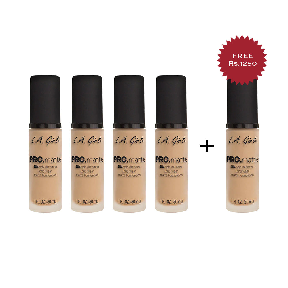 L.A. Girl Hd Pro.Matte Foundation- Ivory 4Pc Set + 1 Full Size Product Worth 25% Value Free