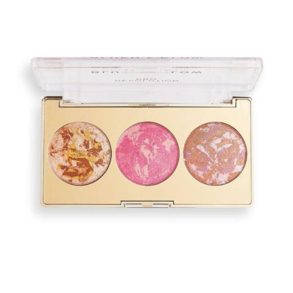 Revolution Pro Blush & Glow Palette Rose Glow 4pc Set + 1 Full Size Product Worth 25% Value Free