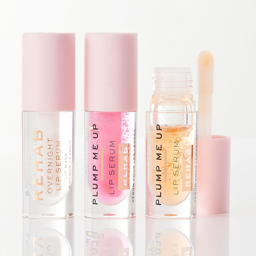 Revolution Rehab Plump Me Up Lip Serum Orange Glaze 4pc Set + 1 Full Size Product Worth 25% Value Free