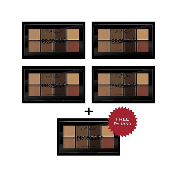 L.A. Girl Pro Sculpt Concealer Palette Deep 4pc Set + 1 Full Size Product Worth 25% Value Free