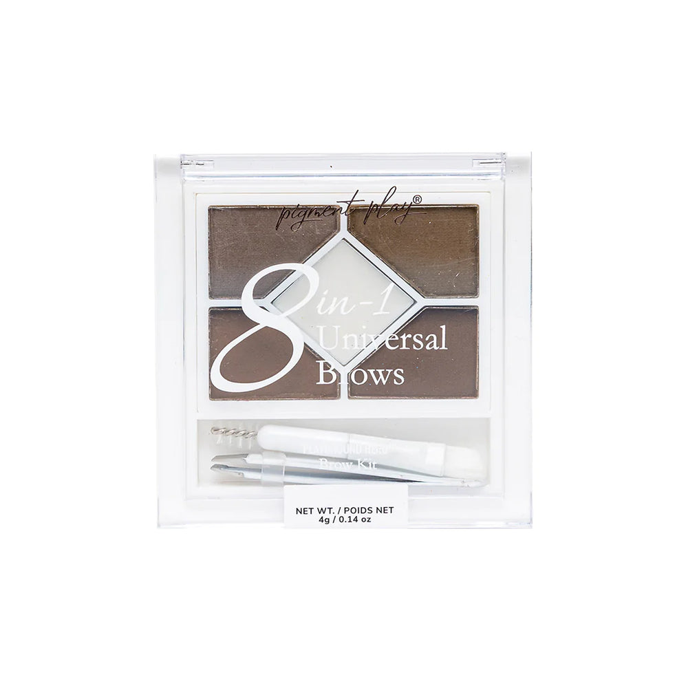 Pigment Play 8-In-1 Brow Kit - Universal Brows 4pc Set + 1 Full Size Product Worth 25% Value Free